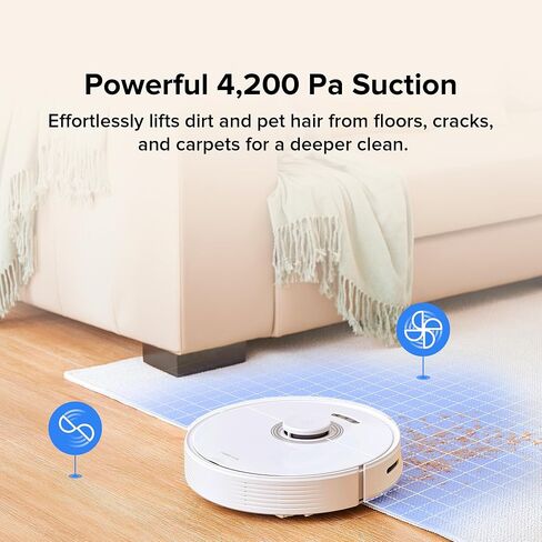 roborock Q7 Max+ Robot Vacuum and Mop, Self-Emptying up to 7 Weeks, 4200Pa Suction, 30-Level Adjustable Water Flow, PreciSense LiDAR Navigation, No-Mop & No-Go Zones, APP & Voice Control in Saudi Arabia