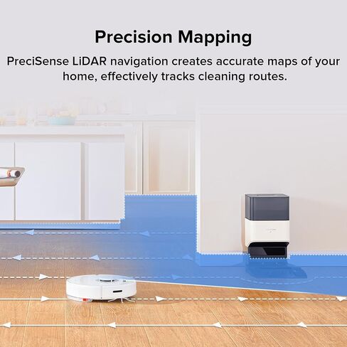 roborock Q7 Max+ Robot Vacuum and Mop, Self-Emptying up to 7 Weeks, 4200Pa Suction, 30-Level Adjustable Water Flow, PreciSense LiDAR Navigation, No-Mop & No-Go Zones, APP & Voice Control in Saudi Arabia