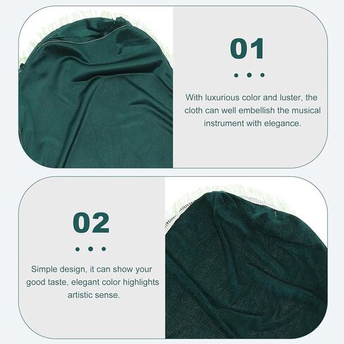 Ciieeo Guzheng Dust Cover Plush Cloth Tassel Guzheng Protector Dustproof Cover Dark Green Soft Fabric Suitable for Musical Instrument Accessories in Kuwait