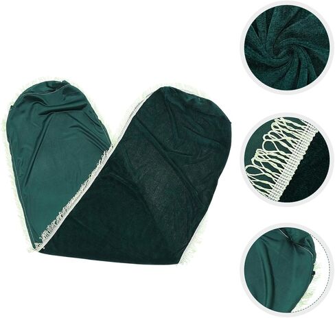 Ciieeo Guzheng Dust Cover Plush Cloth Tassel Guzheng Protector Dustproof Cover Dark Green Soft Fabric Suitable for Musical Instrument Accessories in Kuwait