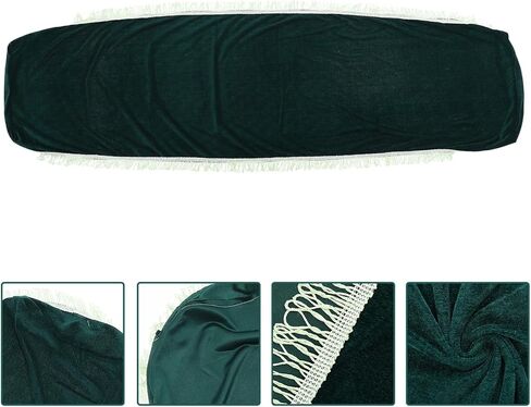 Ciieeo Guzheng Dust Cover Plush Cloth Tassel Guzheng Protector Dustproof Cover Dark Green Soft Fabric Suitable for Musical Instrument Accessories in Kuwait