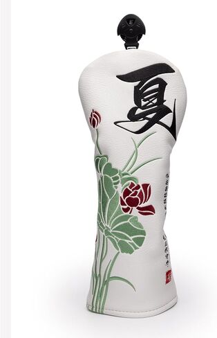 Golf Club Covers, Lotus Golf Head Covers for Drivers, Fairway Woods, Hybrids, Mallet and Blade Putter Golf Headcovers with Advanced Embroidery PU Leather for Most Brand in Kuwait