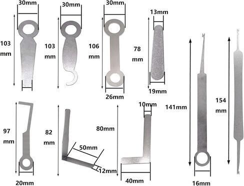 Jiayouy 9Pcs Woodwind Instrument Repair Tool Kit Stainless Steel Saxophone Leveling Rings Pad Spring Hook Key Cover Adjustment Tools in Kuwait