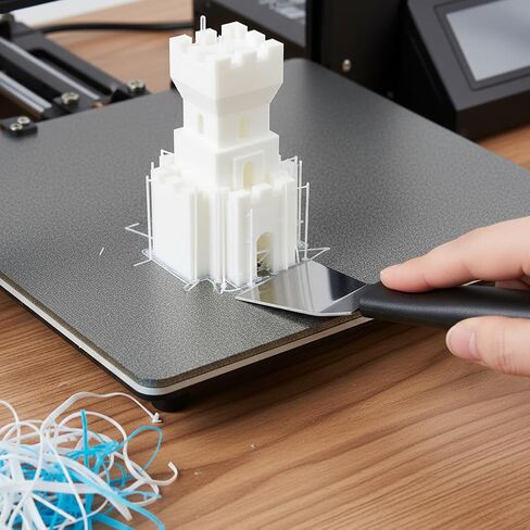 3D Printer Scraper Tool 2 Types Polished Metal 3D Printer Spatula with Hang Hole for 3DPrinting Resin Removal Model Stripping(Curved and Straight Edge) in Kuwait
