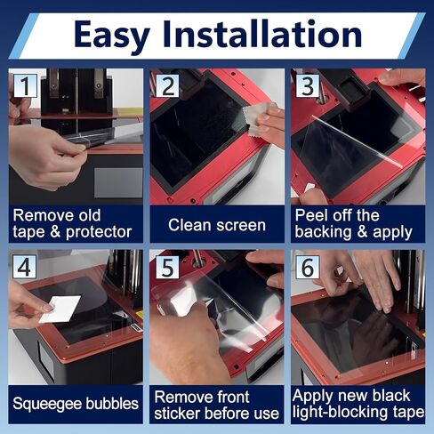 12 Pcs Screen Protector for Elegoo Saturn 3 / Saturn 4 / Saturn 4 Ultra/Saturn 3 Ultra/Sonic Mighty 8K / Photon M3 Premium LCD 3D Printers, 10.1 Inch Screen Protector for 3D Printer in Kuwait