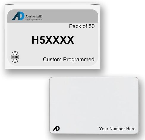 Custom Same Day 35 Bit Printable PVC Prox Cards Compatible with H5XXXX 125 kHz Proximity Readers (50 Pack) | Replaces HID 1386 ISOProx II - Choose Your Facility and Range in Kuwait