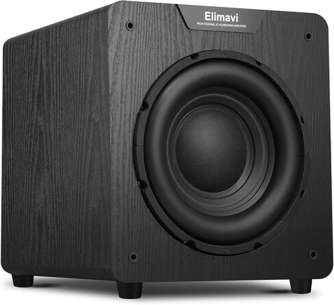 Elimavi 12" Powered Subwoofer Home Audio - 400W Deep Bass for Home Theater - Copper Driver, MDF Enclosure w/Aluminum Radiator - Ideal for Home Surround Sound Systems in Saudi Arabia