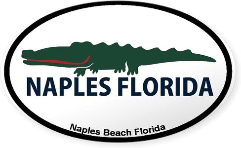 تصميم التمساح CafePress نابولي فلوريدا. ملصق سيارة بيضاوي الشكل in Kuwait