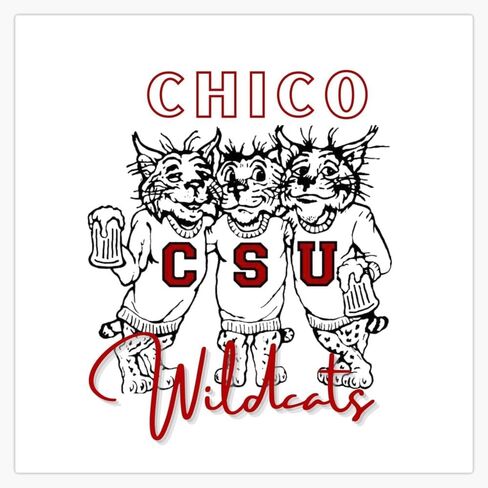 Chico State Wildcats Window Water Bottle Bumper Sticker Decal 5" in Saudi Arabia
