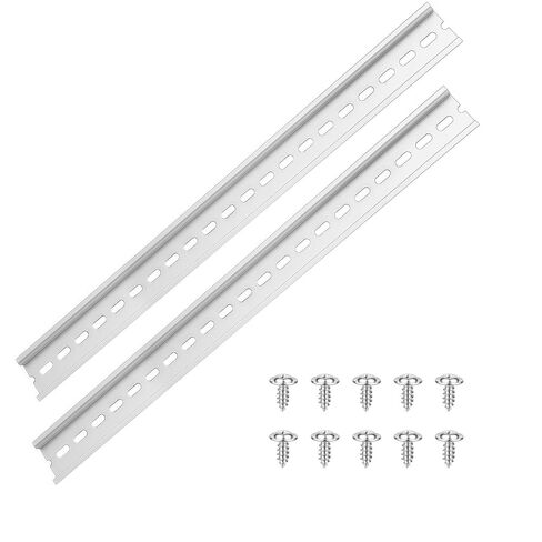DIN Rail 35mm Width 7.5mm Height Top Hat Slotted Aluminum DIN Rail Mount, 2 Pack DIN Rail for Relay, Distribution Box and Industrial Electrical Equipment Installation(16 Inch) in Kuwait