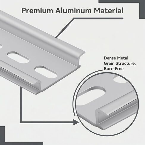 DIN Rail 35mm Width 7.5mm Height Top Hat Slotted Aluminum DIN Rail Mount, 2 Pack DIN Rail for Relay, Distribution Box and Industrial Electrical Equipment Installation(16 Inch) in Kuwait