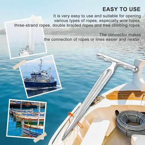 Frienda 11 x 6.3 Inch Boat Rope Eye Splice Tools Stainless Steel Wire Eye Splicing Fabricating Device Rope Splicing Spike Eyesplicer for Connection and Repair in Kuwait
