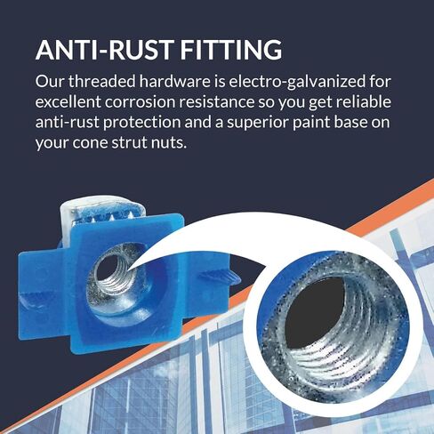(100 Pcs) 1/4"-20 Strut Channel Nuts with Twist Tab,Strut Channel Cone Nuts - Easy Positioning for American Channel Support Systems, Solar Panels Mounting in Kuwait