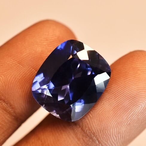 Natural Authentic 19 Ct Cushion Cut Blue Tanzanite | Certified Loose Gemstone in Kuwait