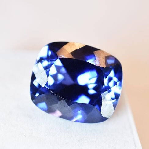 Natural Authentic 19 Ct Cushion Cut Blue Tanzanite | Certified Loose Gemstone in Kuwait