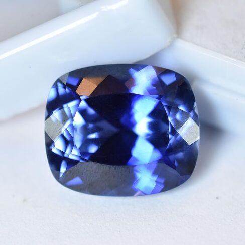 Natural Authentic 19 Ct Cushion Cut Blue Tanzanite | Certified Loose Gemstone in Kuwait