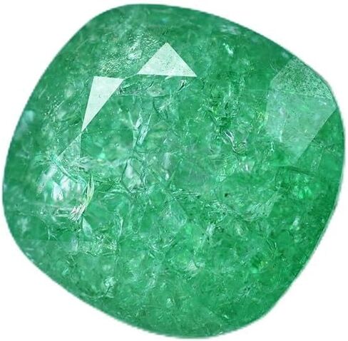 SQUARE CUSHION Cut 27.80 Ct Natural Certified Green Emerald Gemstone in Kuwait