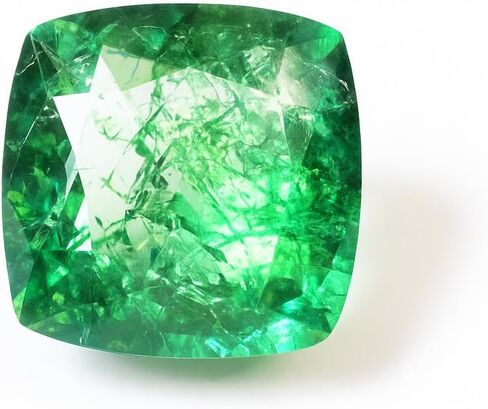 Zambian Natural Green EMERALD 7.15 Ct Square Cushion Cut CERTIFIED Gemstone in Kuwait