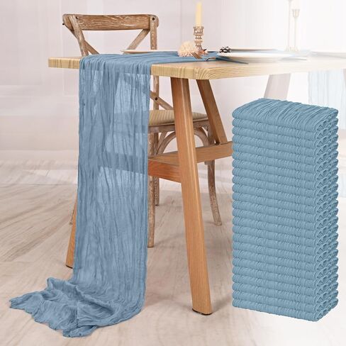 12 Pack Light Yellow Cheesecloth Table Runner 10FT Boho Gauze Cheese Cloth Table Runner Rustic Sheer Fabric Table Runners for Wedding Bridal Shower Baby Shower Party(21.5×120 Inch) in Kuwait