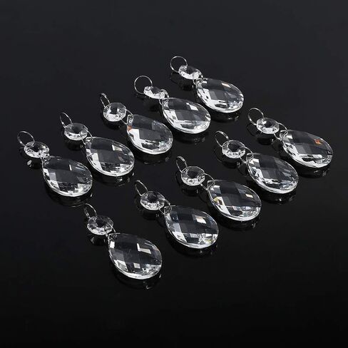 Crystal Glass Prisms Chandelier Pendant Drops, Reflective Sun Shine Hanging DIY Accessories for Home Window Decor K9 Crystal Glass Transparent 10Pcs in Kuwait