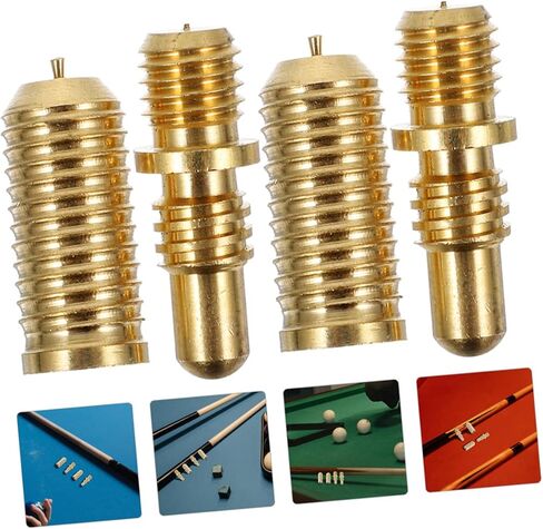 KOMBIUDA Pool Cue Joint Repair Parts 4 Pack Pool Cue Screws Copper Billiard Cue Extension Joints Sturdy Hardware in Kuwait