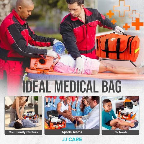 طقم الصدمات 250 قطعة طقم المستجيب الأول، حقيبة EMT مع حزام مبطن، طبي عاكس، جيوب متعددة، طقم الإسعافات الأولية EMS in Kuwait