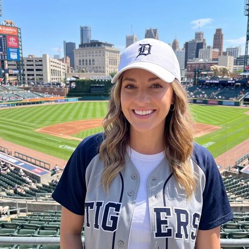 Officially Licensed Detroit Baseball White MVP Hat – Classic Navy Embroidered 'D' Logo – Structured Adjustable Sports Cap in Kuwait