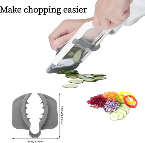Safety Hand Guard for Any Mandolin Slicer or Grater,Food Slicer Cutter Finger Guard, Ergonomic, Non-Slip Grip, Durable,Safe Slicing of Fruits & Vegetables (Gray，2pcs) in Kuwait
