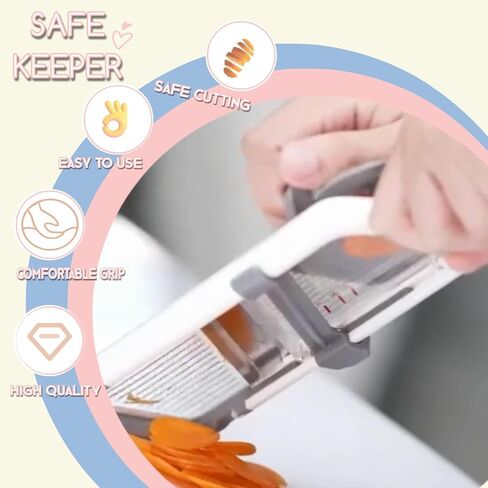 Safety Hand Guard for Any Mandolin Slicer or Grater,Food Slicer Cutter Finger Guard, Ergonomic, Non-Slip Grip, Durable,Safe Slicing of Fruits & Vegetables (Gray，2pcs) in Kuwait