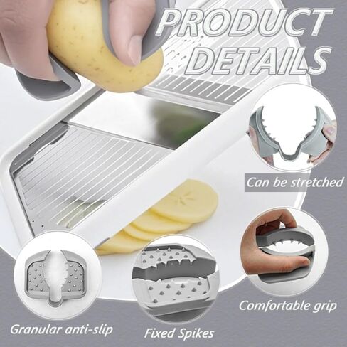 Safety Hand Guard for Any Mandolin Slicer or Grater,Food Slicer Cutter Finger Guard, Ergonomic, Non-Slip Grip, Durable,Safe Slicing of Fruits & Vegetables (Gray，2pcs) in Kuwait