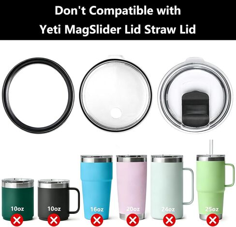 سدادة مطاطية لكوب السفر Yeti Rambler بغطاء قوي 20 أونصة، كوب سفر 20 أونصة بغطاء لولبي من السيليكون على شكل حرف O، حشية مطاطية مقاومة للتسرب لغطاء اليتي القوي 20 أونصة، أسود 4 قطع in Kuwait