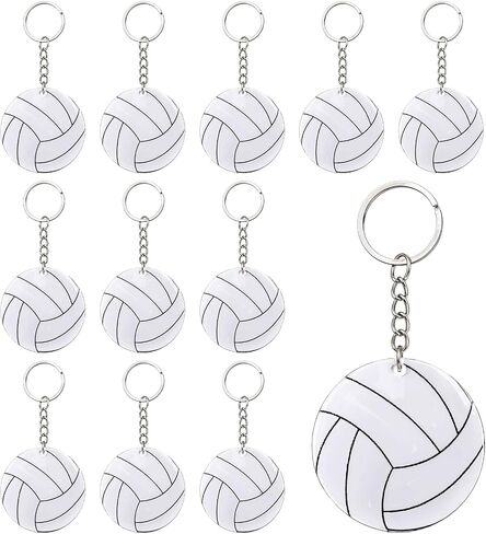 EupHHonycs 12Pcs Acrylic Volleyball Keychain 2 Inch Personalized Volleyball Gifts for Team Sports Keychains for Sublimation DIY Crafting Team Party Favors Bag Tags in Kuwait