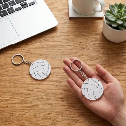 EupHHonycs 12Pcs Acrylic Volleyball Keychain 2 Inch Personalized Volleyball Gifts for Team Sports Keychains for Sublimation DIY Crafting Team Party Favors Bag Tags in Kuwait