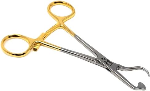 Orthopedic Bone Plate Holding Forceps 5.5" With Long Ratchet & Curved Tapered Tip Medical Instruments Made of Stainless Steel Bone Reduction Surgical Clamps in Kuwait