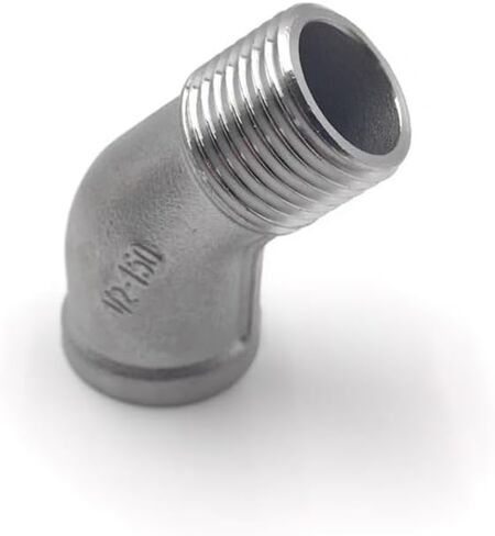 1pc 45FM 1/2" BSP elbow Butt 304 Stainless Steel Pipe Fittings Suitable Home Piping Fitting in Kuwait