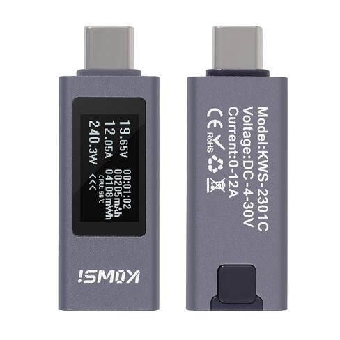 KWS-2301C Multi-Function Digital Display DC Voltage Ammeter Power Meter Type-c Cell Phone Charging Tester DC 4-30V 0-12A in Kuwait