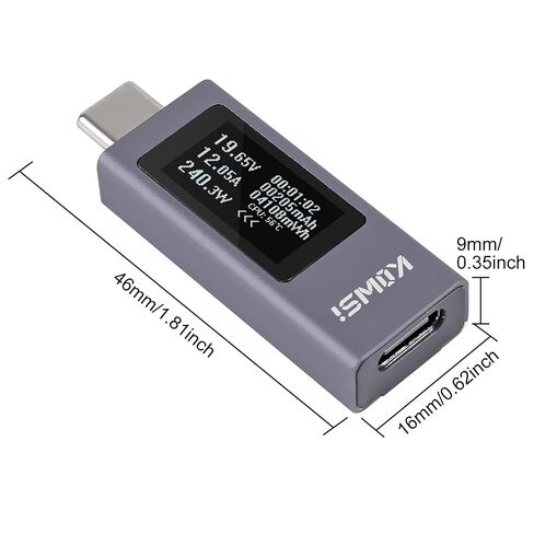 KWS-2301C Multi-Function Digital Display DC Voltage Ammeter Power Meter Type-c Cell Phone Charging Tester DC 4-30V 0-12A in Kuwait