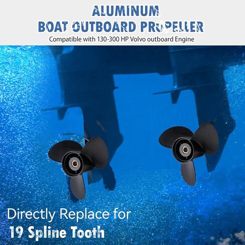 14.3X21 | 3817469 OEM Upgrade Aluminum Outboard Moto Boat Propeller fit Volvo Penta SX Drive All Models Engines 130-300 HP 3.0L/4.3L/5.0L/5.7L/5.8L/7.4L/8.2L, 19 Spline Tooth in Kuwait