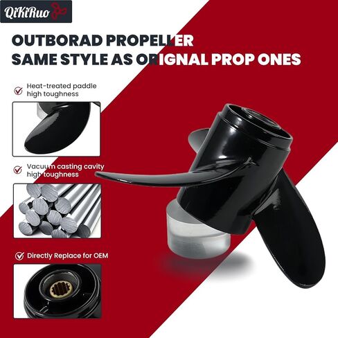 لمحركات Mercury 7.8x7 Propeller 4-6HP، OEM:48-812949A02,12 سن | لمروحة ألومنيوم ميركوري 4/5/6HP، استبدل مباشرة بتصنيع المعدات الأصلية، تكنولوجيا تلميع بالليزر المتقدمة in Kuwait