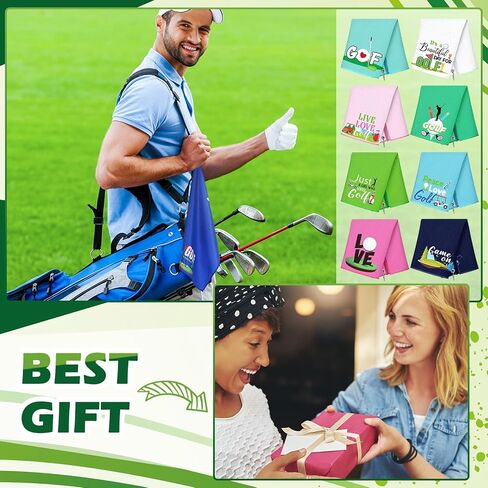 9 Pieces Golf Towels Bulk 21"x 16" Waffle Pattern Golf Towel Funny Golf Ball Towels with Clips Accessories for Golf Bags, Golf Gift for Men Women Golf Lovers Husband Father, Birthday, Retirement Gifts in Kuwait