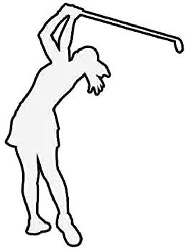 Female Golfer Sticker Die Cut Decal Woman Girl Golf 5" Bumper Locker Laptop Window - Sticks to Any Surface in Kuwait
