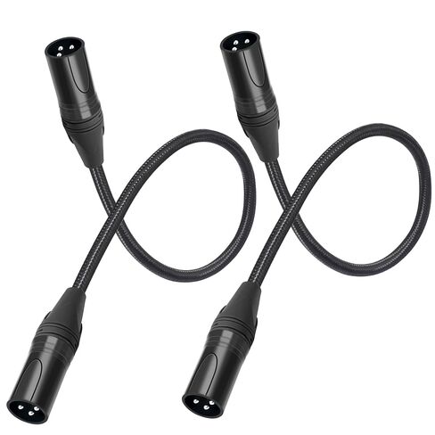 XLR ذكر إلى ذكر كابل مايكروفون 3 دبوس كابل XLR قصير 1 قدم (30 سنتيمتر) للميكروفون DMX مكبر الصوت 2 قطعة in Kuwait