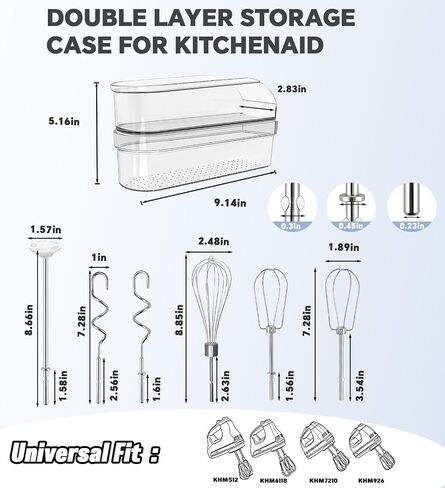 حالة منظم خلاط 2 مستويين لـ KitchenAid ، تخزين صافٍ لـ KHM5/6/7/9 （صندوق فقط） in Kuwait