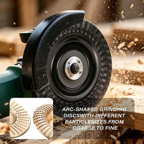 5PCS Angle Grinder Wood Carving Disc Set, Wood Grinding Wheels for 4/4.5in | wood carving disc / angle grinder / grinding / shaping / polishing / woodworking in Kuwait