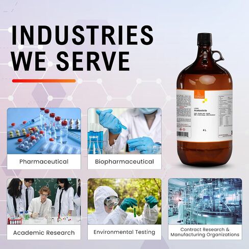 أسيتونيتريل، درجة متدرجة HPLC، 99.9% كحد أدنى، 4 × 4 لتر (عبر الشحن البري فقط) in Kuwait