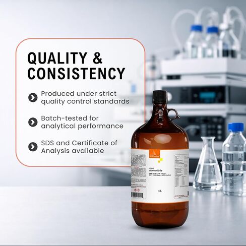 أسيتونيتريل، درجة متدرجة HPLC، 99.9% كحد أدنى، 4 × 4 لتر (عبر الشحن البري فقط) in Kuwait