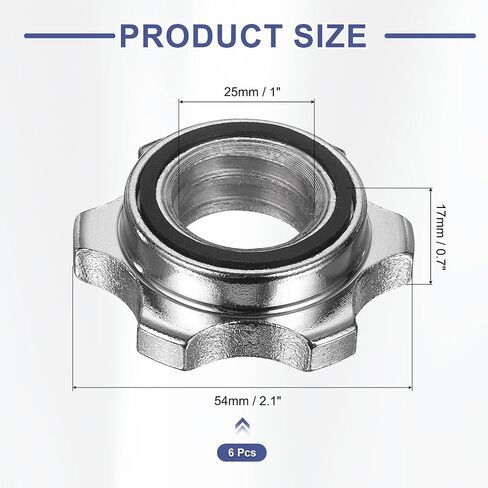 Dumbbell Collars, Barbell Spin Lock Hex Nuts Anti Slip Weight Clip Steel in Kuwait
