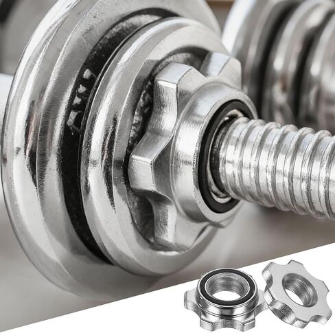 Dumbbell Collars, Barbell Spin Lock Hex Nuts Anti Slip Weight Clip Steel in Kuwait