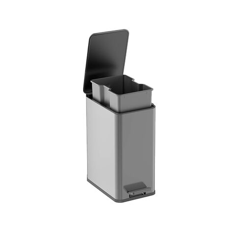 10L Stainless Steel Step Trash Can, Fingerprint-Resistant Pedal Garbage Bin with Soft-Close Lid, Removable Inner Bucket, Non-Slip Base for Home & Office (White) in Kuwait