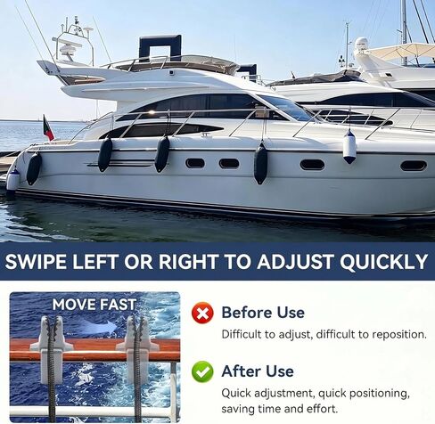 4 Pack Boat Fender Clips, Boat Bumper Clips, Adjustable Pontoon Boat Bumper Clips for Square Rail, Pontoon Fender Clips/Buoy Clips for Pontoon, Boat Fender Accessories for Docking in Kuwait